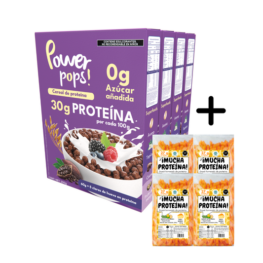 4x4 pack --> 4 Power pops!  + 4 ¡Mucha proteína! con Envío gratis
