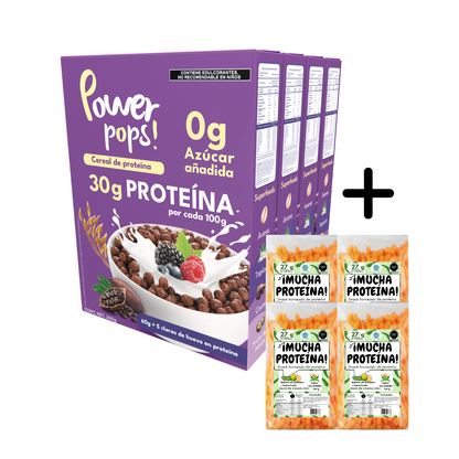 4x4 pack --> 4 Power pops!  + 4 ¡Mucha proteína! con Envío gratis