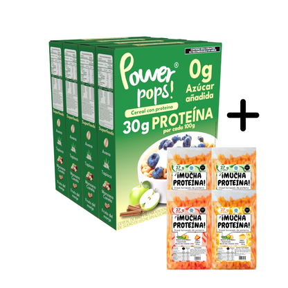 4x4 pack --> 4 Power pops!  + 4 ¡Mucha proteína! con Envío gratis