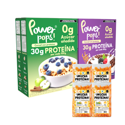 4x4 pack --> 4 Power pops!  + 4 ¡Mucha proteína! con Envío gratis