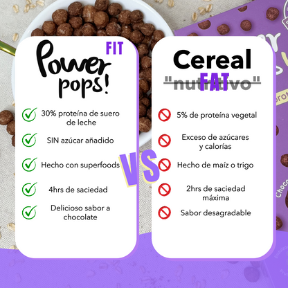 Starter Pack 10 Power pops! cereal + 18 botanas ¡Mucha proteína! + Envio Gratis + Cuchara tornasol