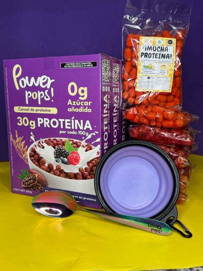 All Stars Pack --> 6 Power pops! + 6 ¡Mucha proteína! + Cuchara Tornasol y Bowl  de Regalo ENVIO GRATIS