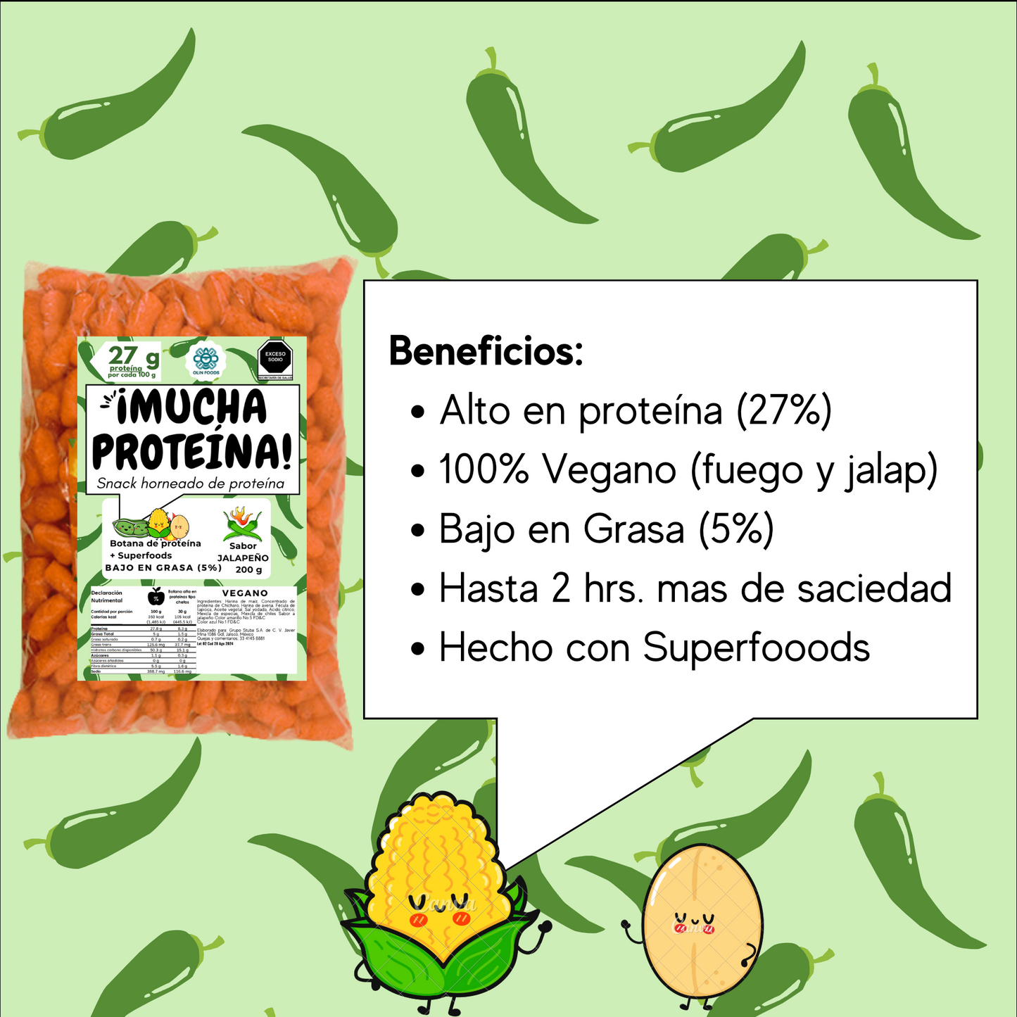 ¡Mucha proteína! distribuidor 120 pzas 50 g + Envio Gratis
